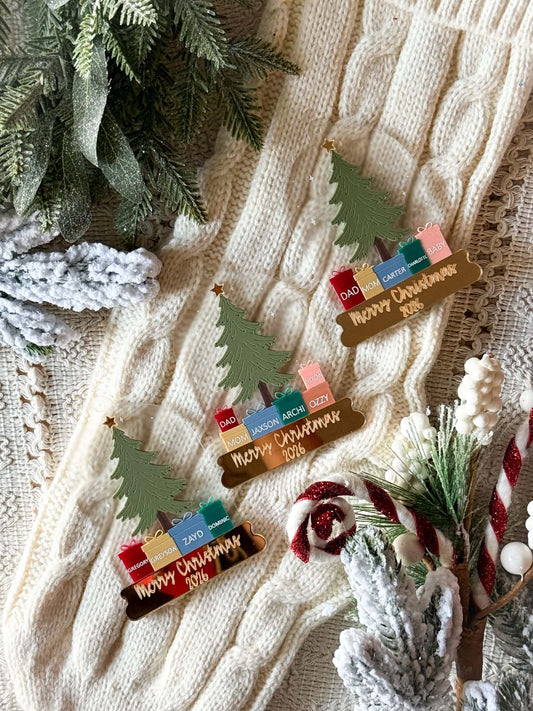 Family Christmas Presents Ornament