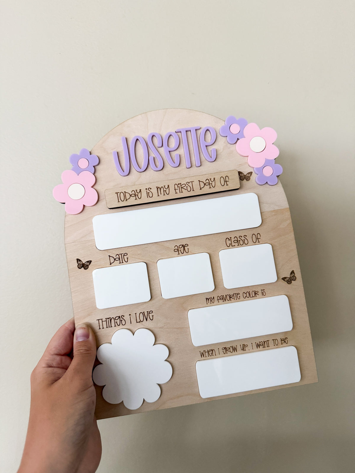 Floral Daisy Back To School Interchangeable Sign