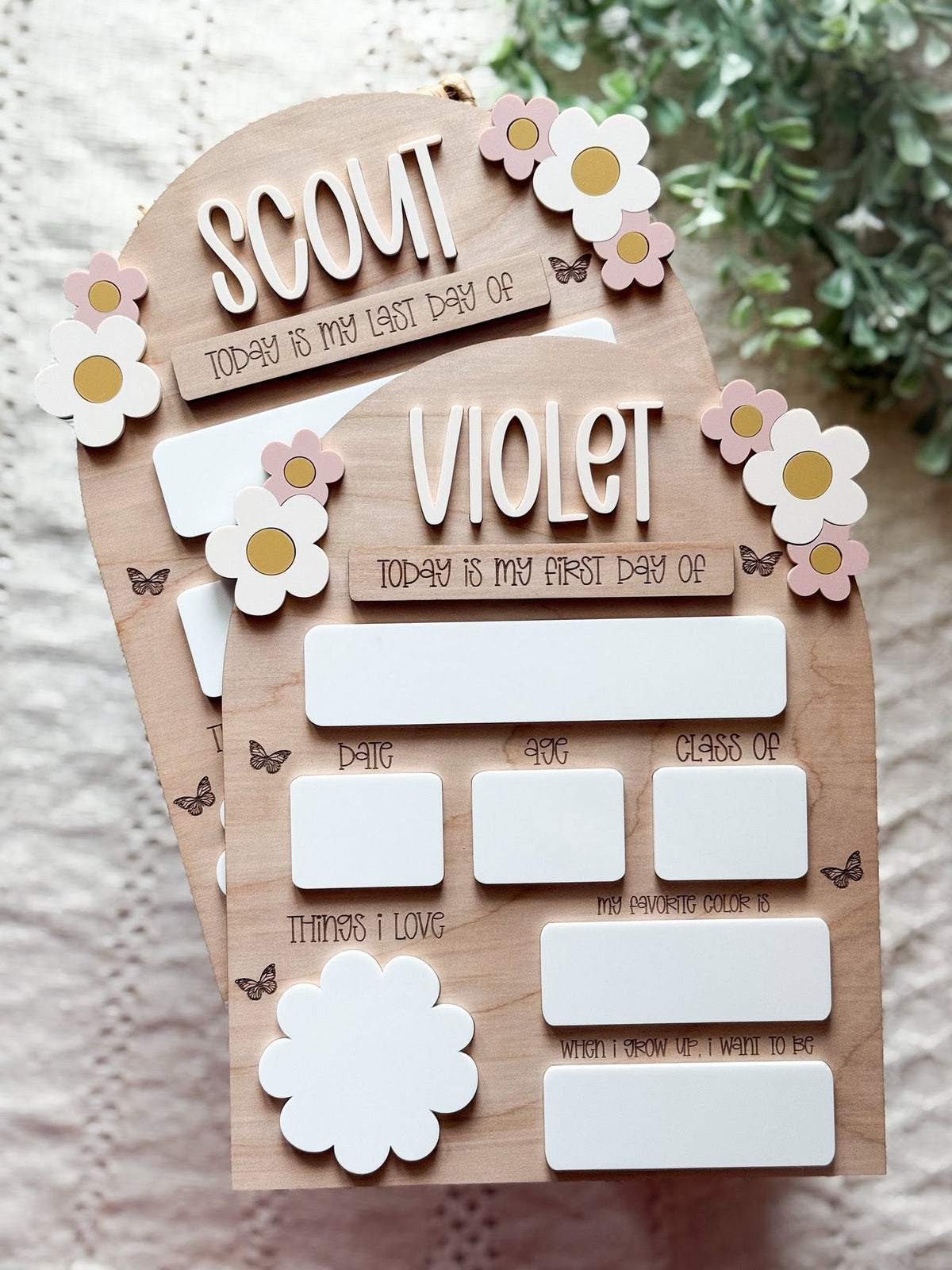 Floral Daisy Back To School Interchangeable Sign